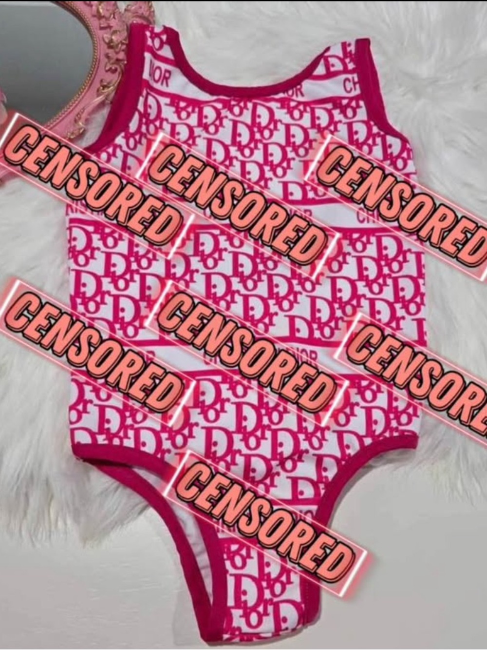 Kids 6-7T Pink Logo-Print One-Piece Swimsuit